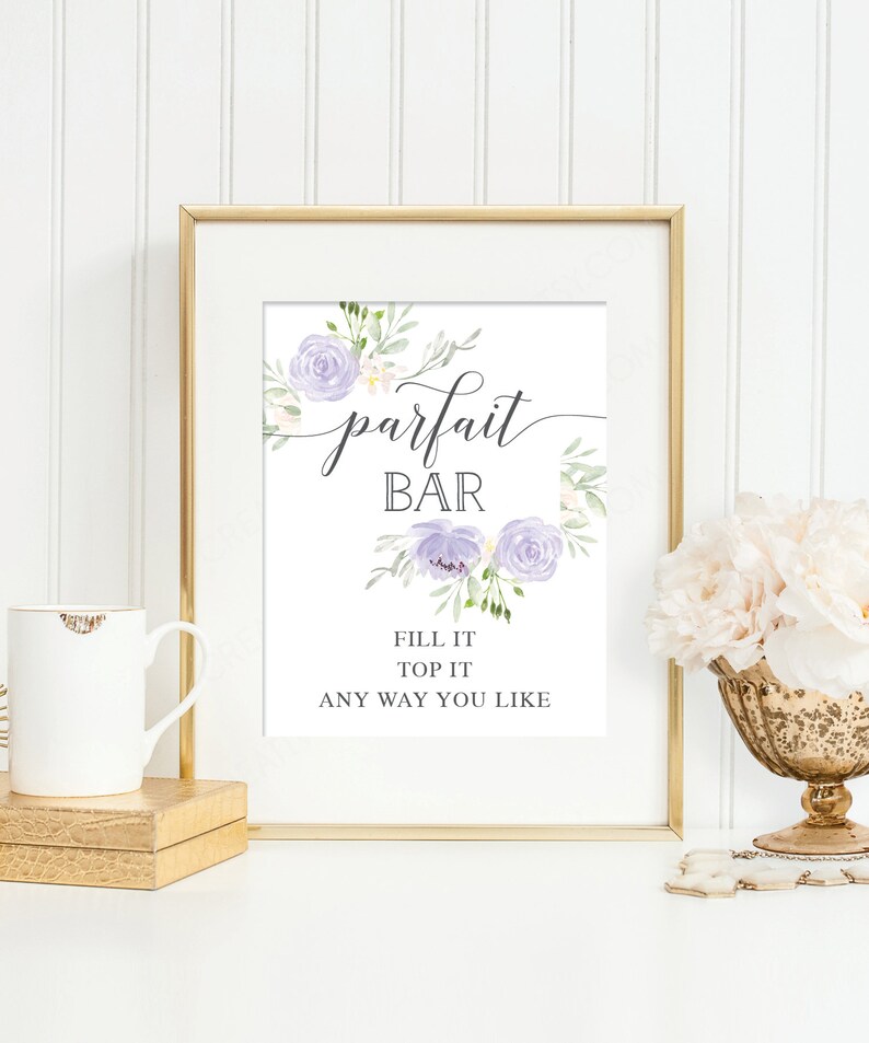 Parfait Bar Sign 8x10 Printable Parfait Sign Bridal Shower | Etsy