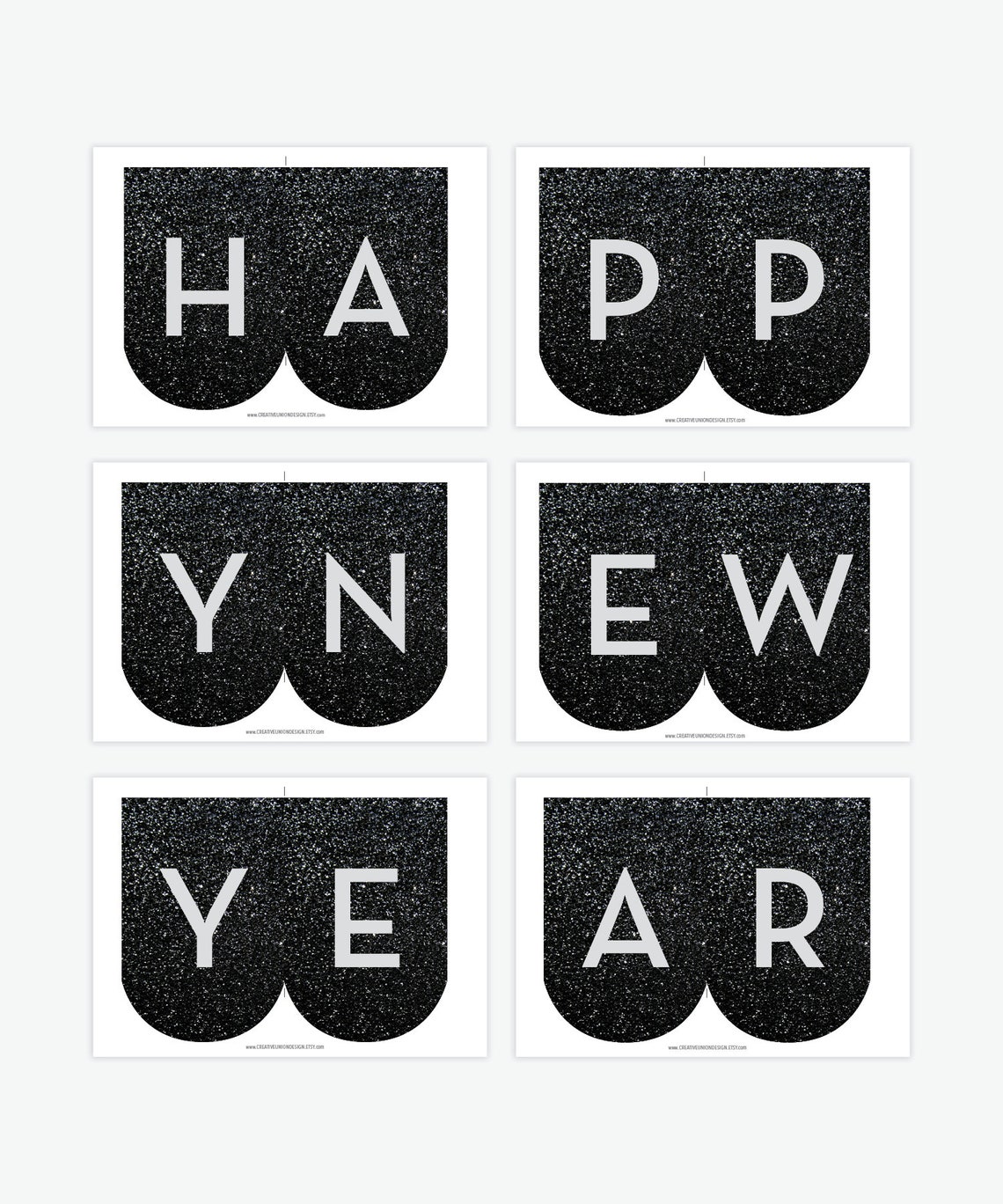 Happy New Year Banner New Years Eve Decoration Printable - Etsy