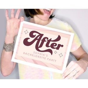 Retro Bachelorette Party Before And After Photo Props, Mug Shot, Bachelorette Party Decorations, Party Games, Ideas, Instant Download