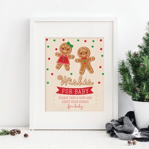 Wishes For Baby Template, What's Baking, Christmas Baby Shower, Holiday Baby Shower, Gender Reveal, Printable, Gingerbread, Boy or Girl image 6