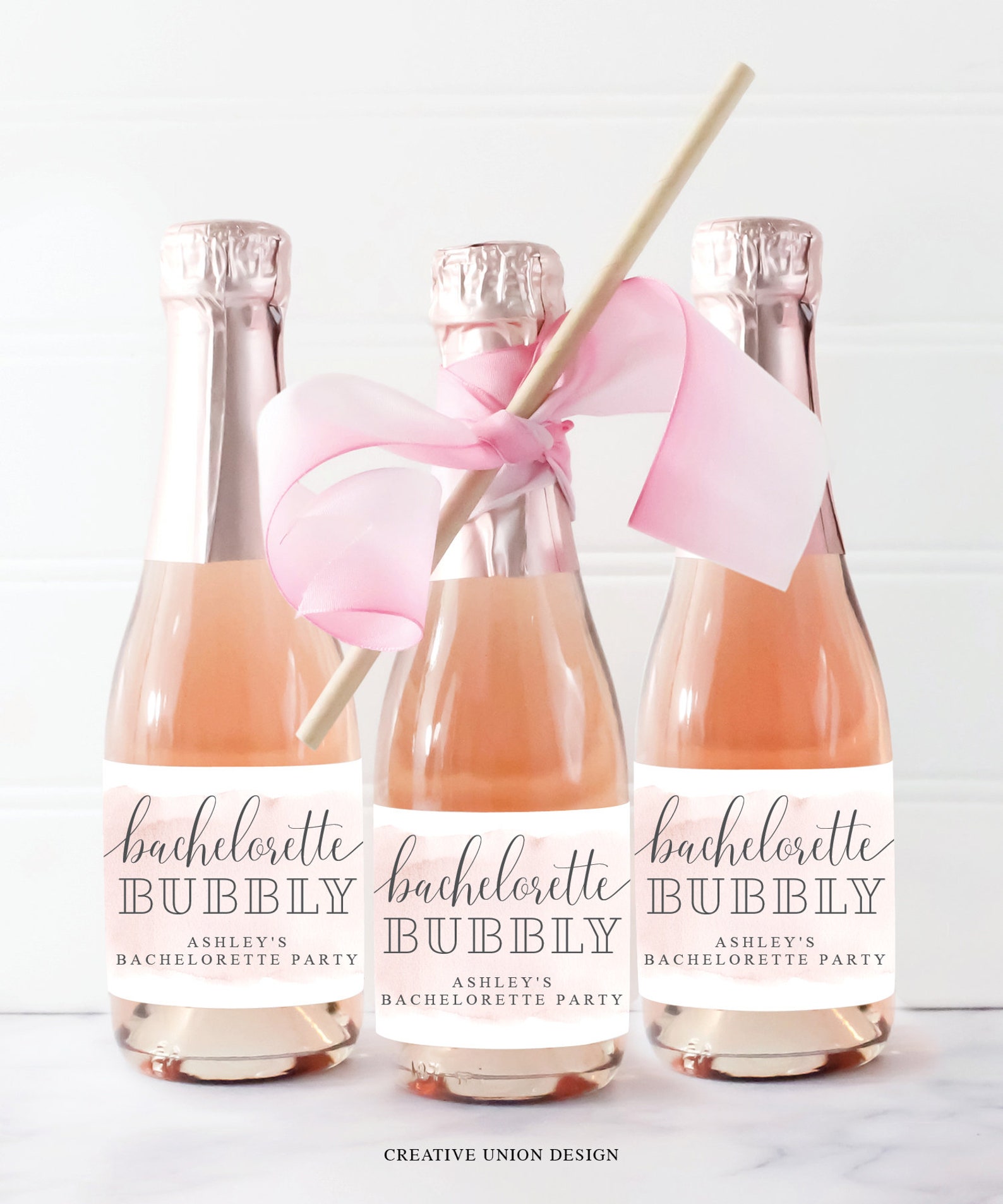 Bachelorette Party Mini Champagne Labels Printable Editable - Etsy