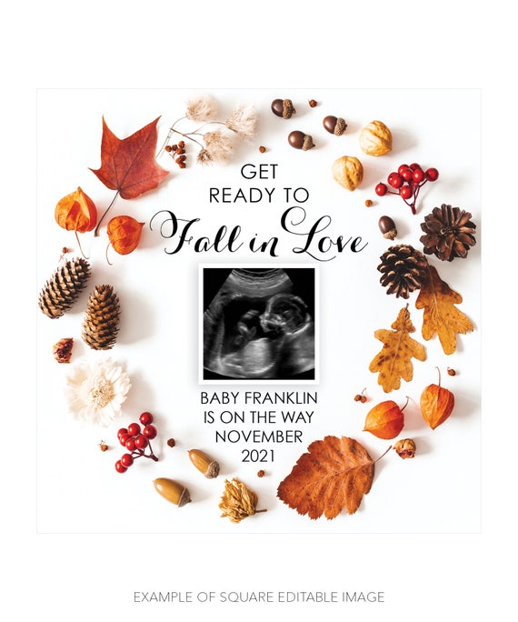 Editable Fall Baby Announcements Social Media Pregnancy