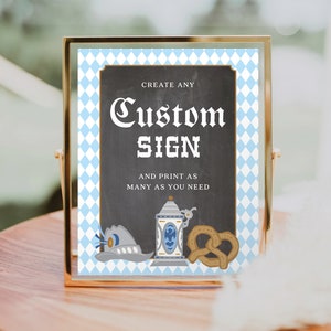 Editable Custom Sign Template, Custom Oktoberfest Sign, Food, Welcome, Printable Table Signs, Fall Sign, Birthday, Oktoberfest Party, Prost