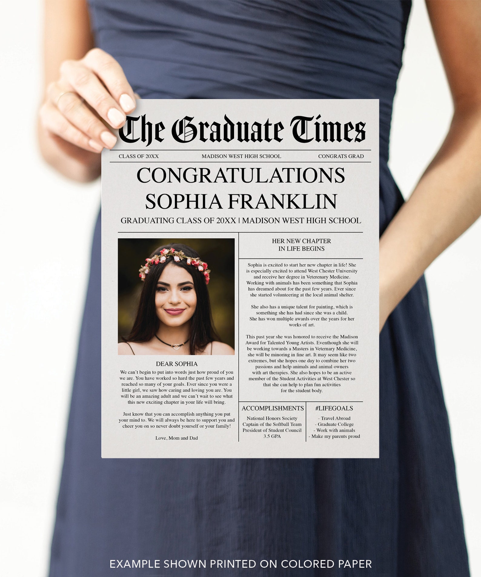 Graduate Printable Newspaper Keepsake Graduation Gift for Etsy