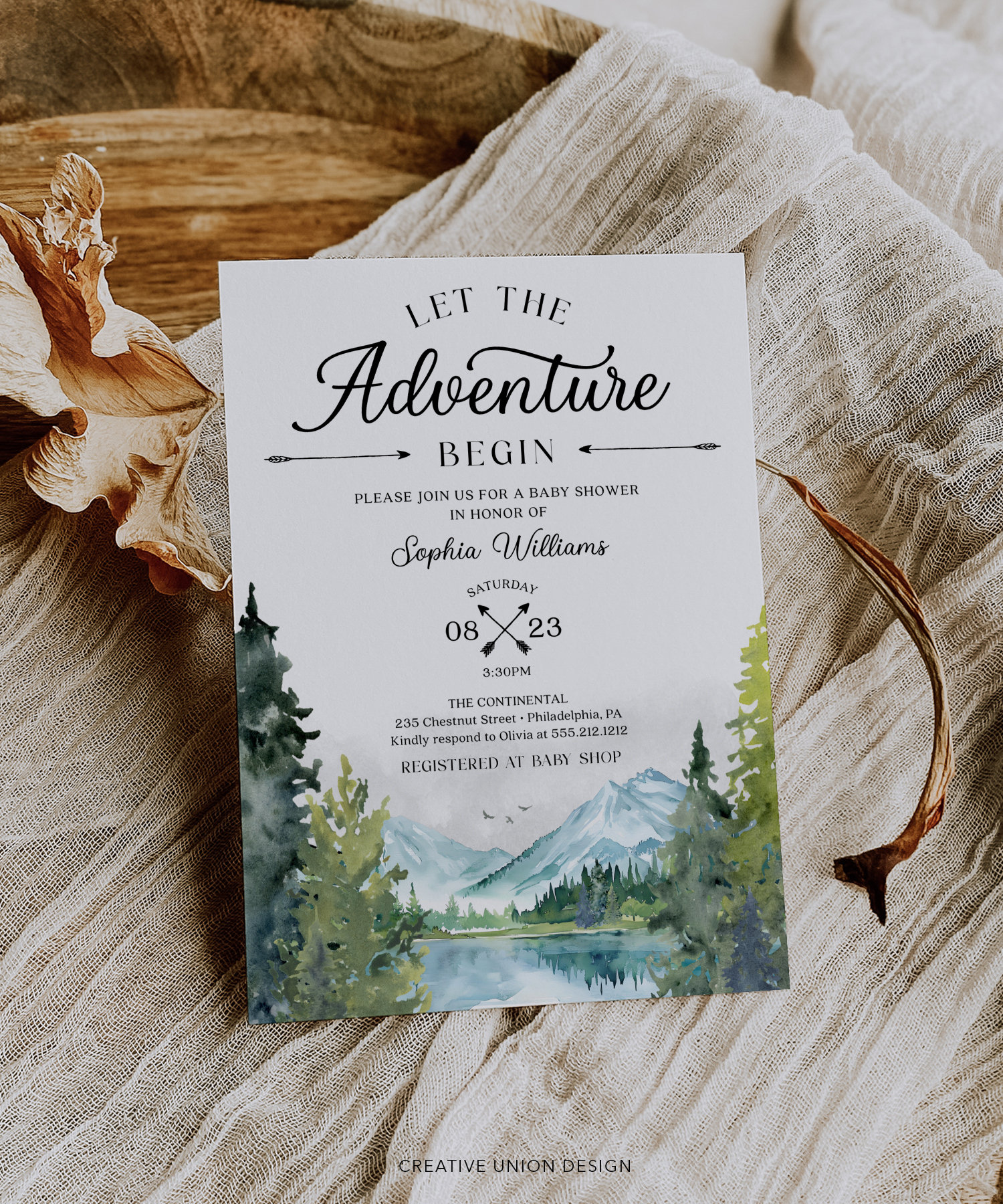 Let the Adventure Begin Baby Shower Invitation, Printable Boy Baby ...