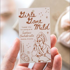Bachelorette Party Favor Tag Template Girls Gone Mild Bachelorette Party Favor Bags Decorations Self-Care Kit Tag Bachelorette Favors Spa
