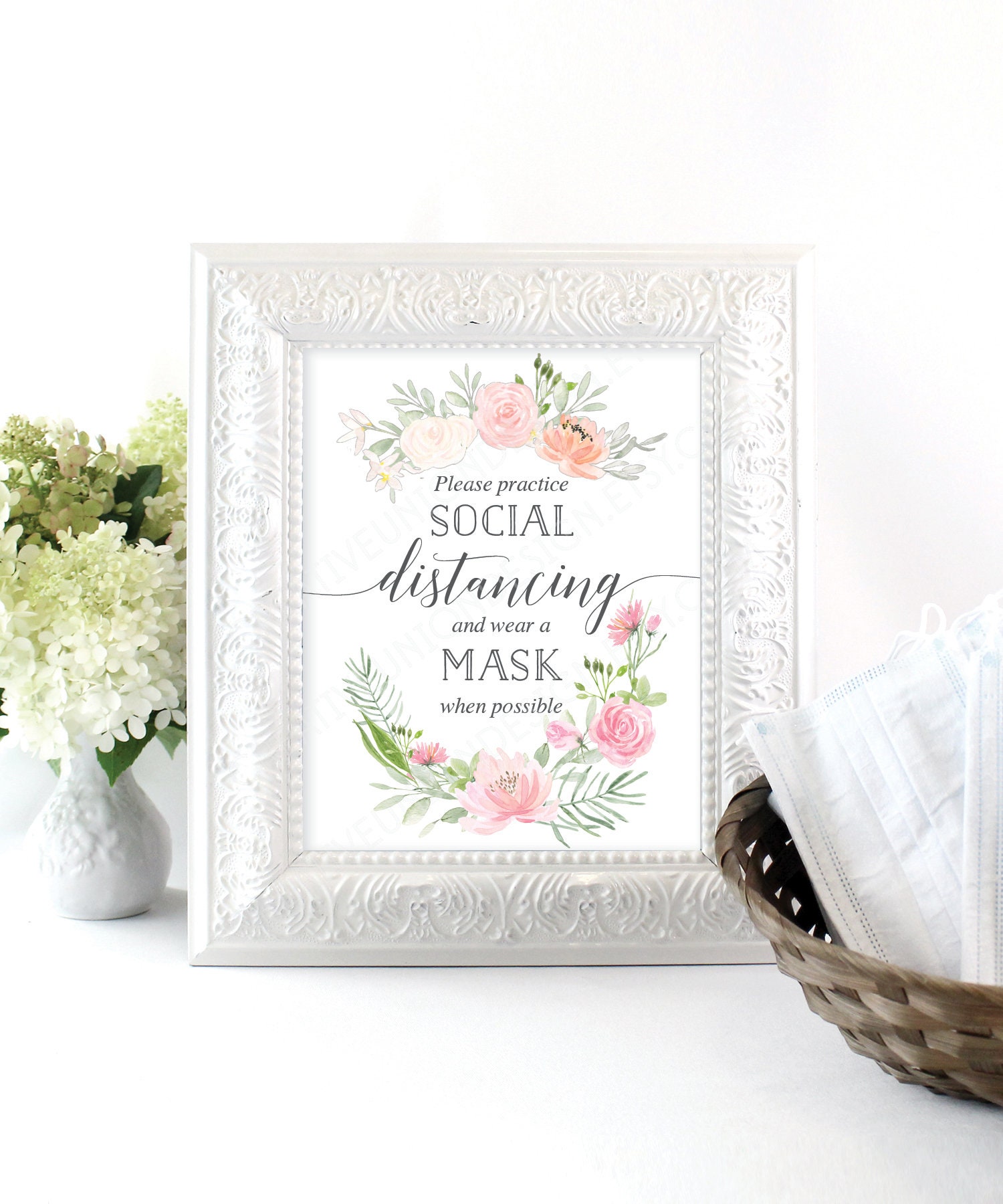 Wear a Mask Baby Shower Sign Printable Forest Shower Mask Sign Baby