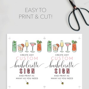Editable Custom Sign Template, Custom Bachelorette Party Sign, Favors ...