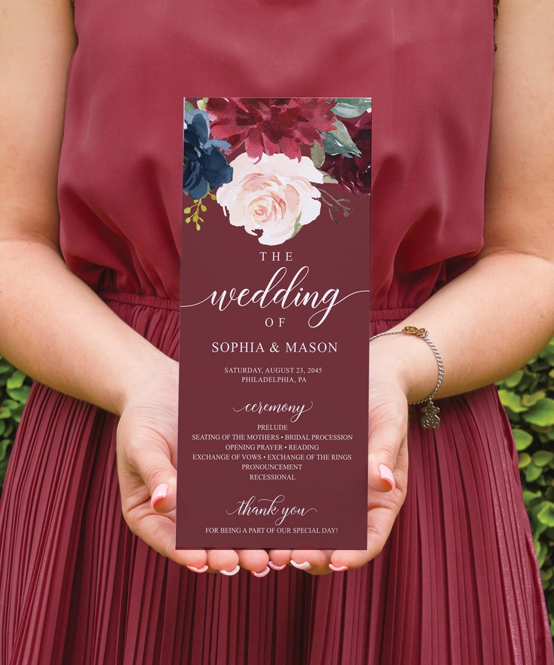 Fully Editable Wedding Programs Template 4x9 Wedding Program Etsy fully-editable-wedding-programs-template-4x9-wedding-program-etsy