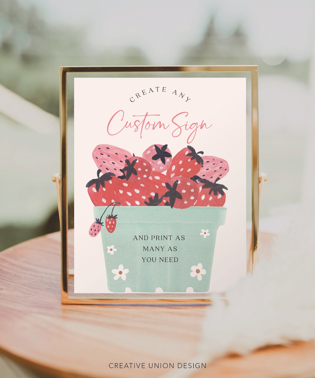 Editable Custom Sign Template, Berry Sweet, Custom Birthday Party Sign ...