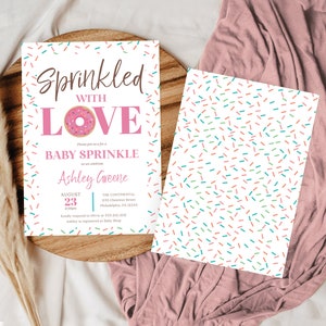 Donut Baby Sprinkle Invite Template, Baby Shower Invite Printable, Baby ...