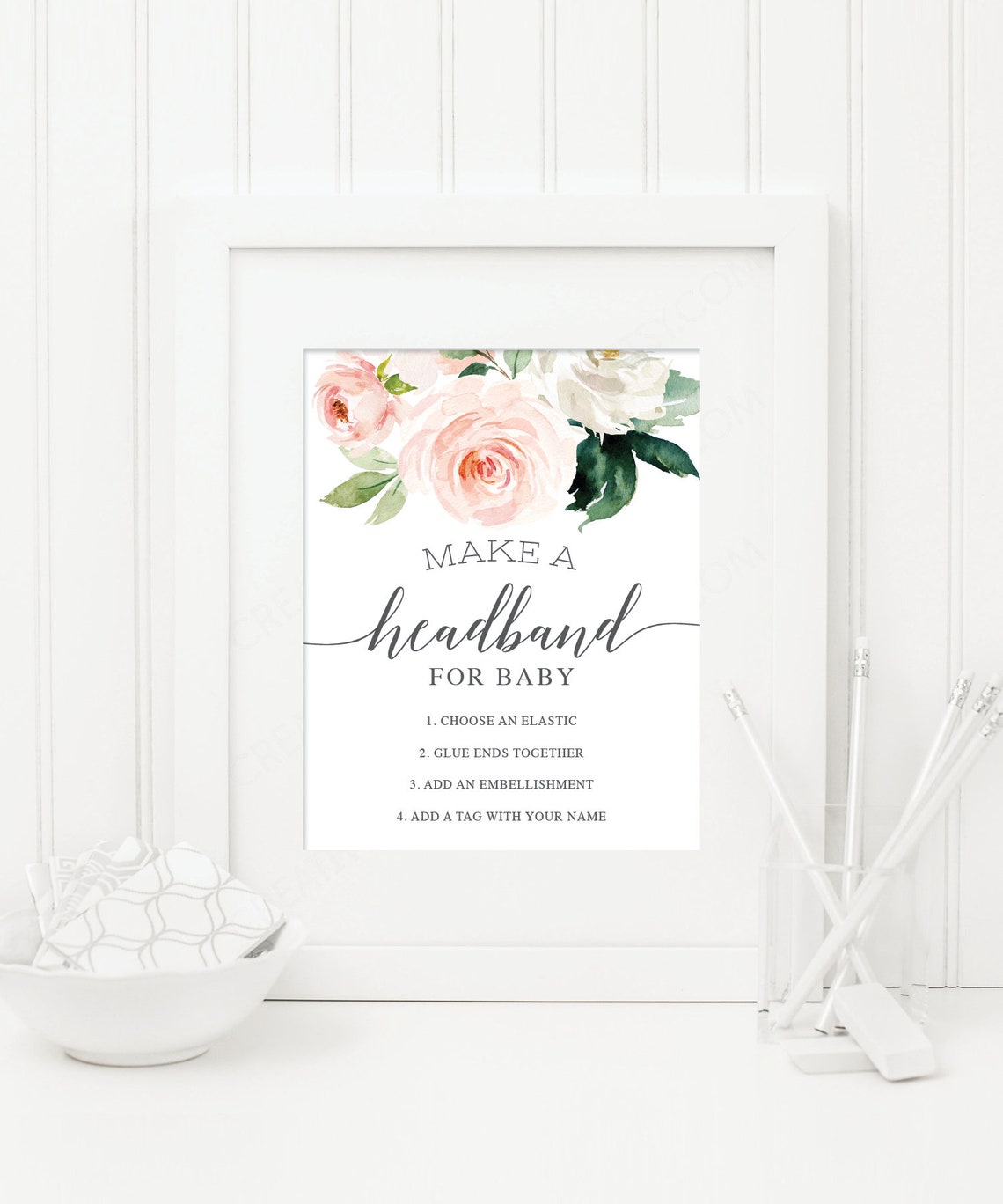 Headband Station Sign Headband Baby Shower Sign Printable | Etsy