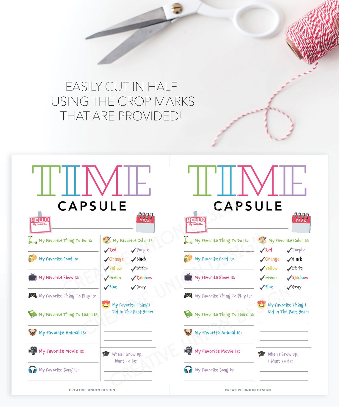 New Years Eve Time Capsule for Kids, Family New Years Eve Game, Noon ...