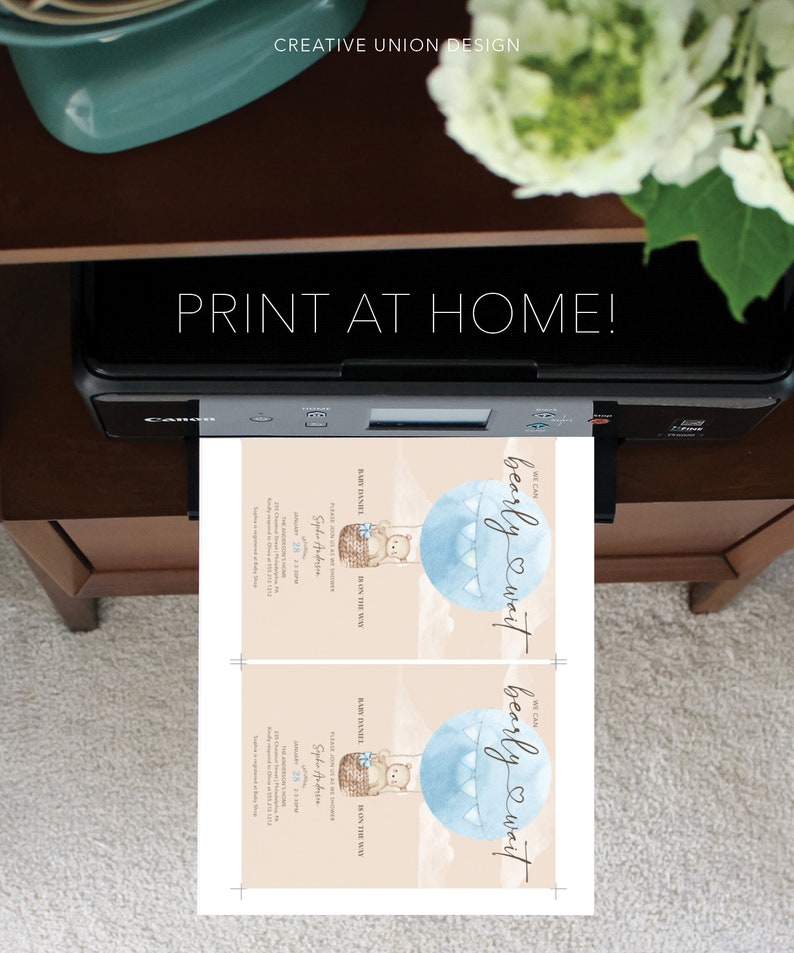 Boho Bearly Wait Baby Shower Invitation Set Template Printable Editable Thank You Card Diaper Raffle Books For Baby Bear Balloons Boy Baby image 9