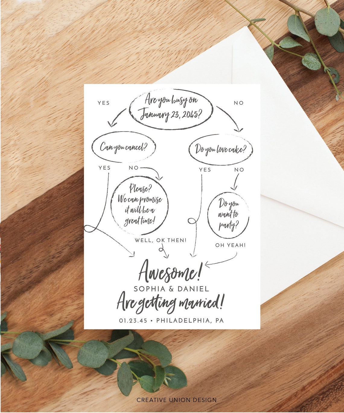 Flow Chart Save the Date Template Printable Save The Dates image 4