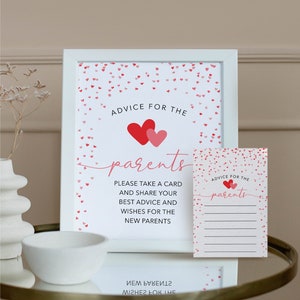 Carte de conseils pour baby shower, petite chérie, conseils pour les futurs parents, voeux de parents, jeux baby shower, téléchargement immédiat, imprimable