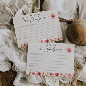 Newlywed Tip Jar Sign and Advice Cards, Advice for the Newlyweds ...