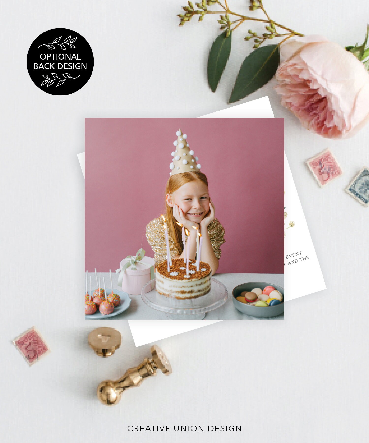 Birthday Tea Party Thank You Card Template, Printable Thank You Square ...