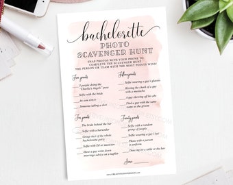 Bachelorette Scavenger Photo Hunt - Bachelorette Party Game - Bachelorette Activity -  Hen Party - Instant Download - Blush Bachelorette