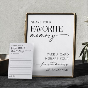 Share a Memory Card Template, Personalized Favorite Memory, Memorial ...