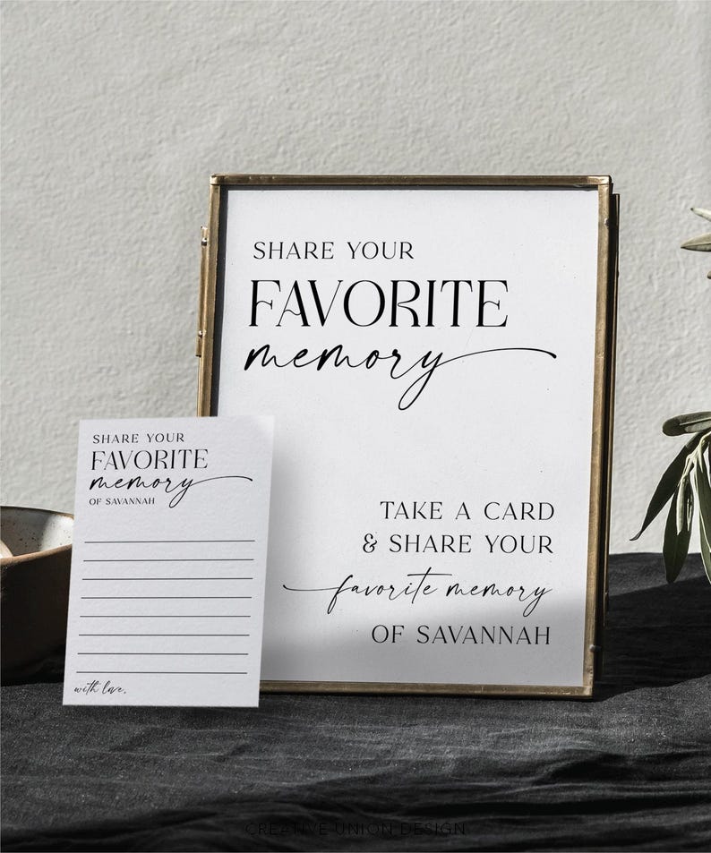 Share a Memory Card Template, Personalized Favorite Memory, Memorial ...