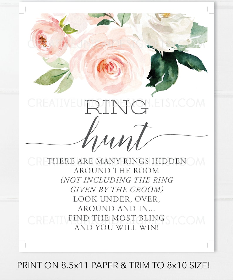 Bachelorette Party Game Ring Hunt Sign Bachelorette Party - Etsy
