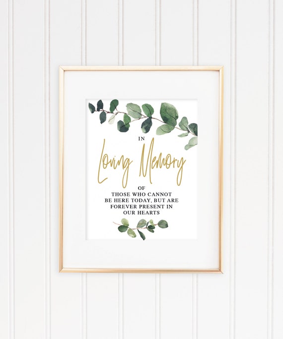 Printable In Loving Memory Sign Wedding Sign Memorial Table Sign Fully Editable G1 Greenery In Loving Memory Sign Template Wall Decor Home Living Delage Com Br