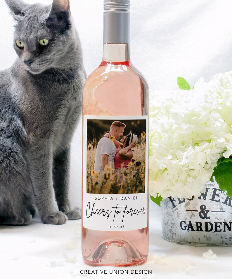 Editable Photo Wine Label Template, Wedding Favors, Custom Wine Label ...