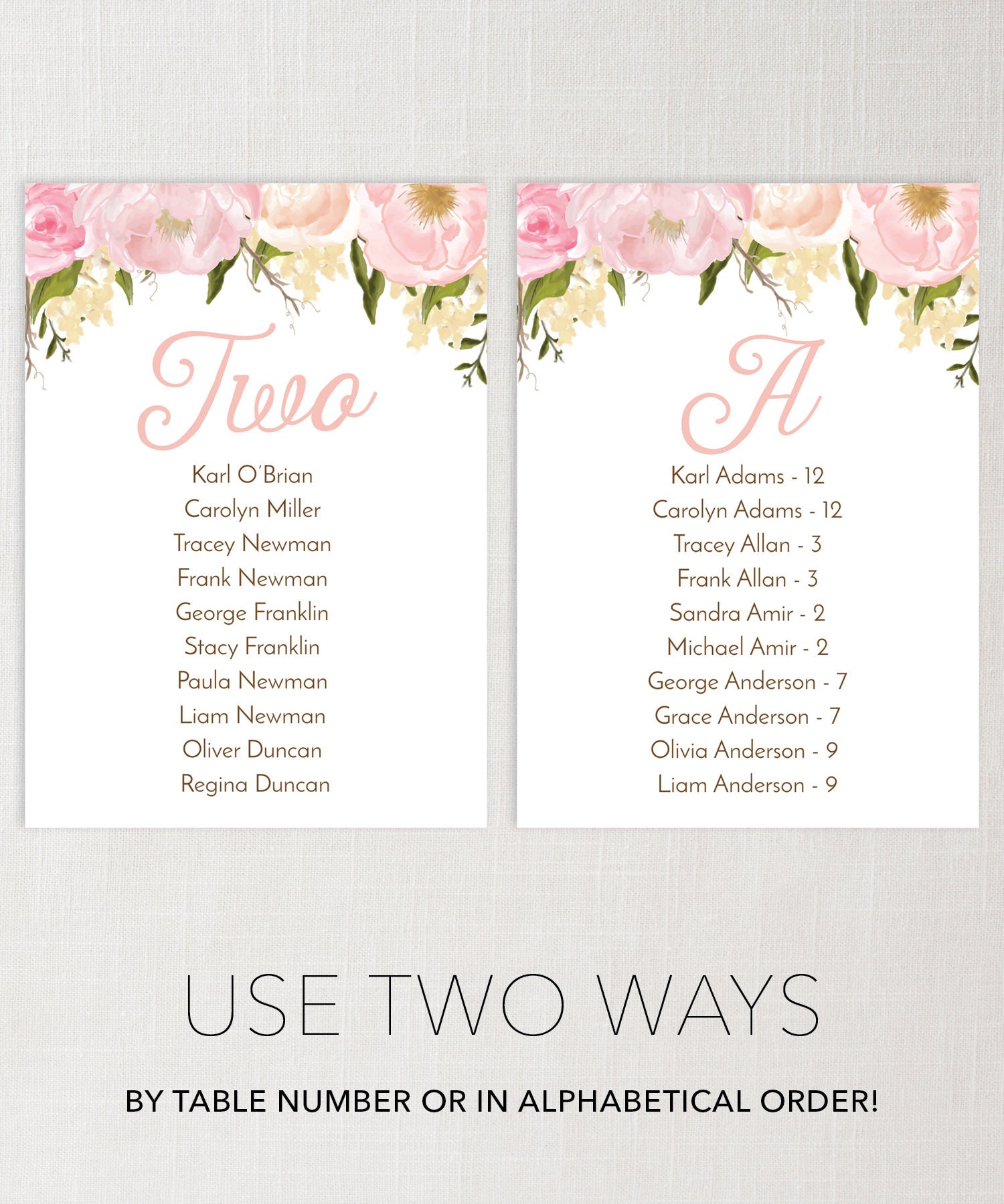Wedding Seating Chart Template DIY Printable Wedding Table - Etsy Canada