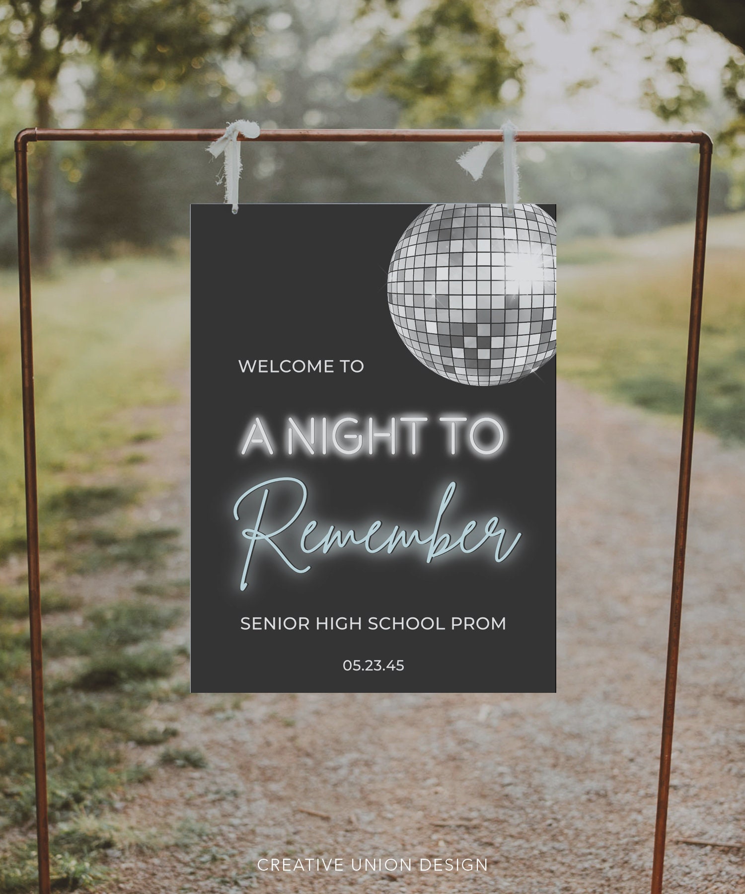 Prom Sign Broken Window Se Rende Buy Neon Disco Prom Welcome Sign Template (printable Download) Online ...