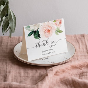 Thank You Card, Bridal Shower Thank You Card, Printable Thank You Card ...