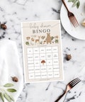 Woodland Baby Shower Bingo, 60 Unique Game Sheets, Baby Shower Games, Baby Shower, Instant Download, Baby Shower, Boho Woodland, Deer, Bear