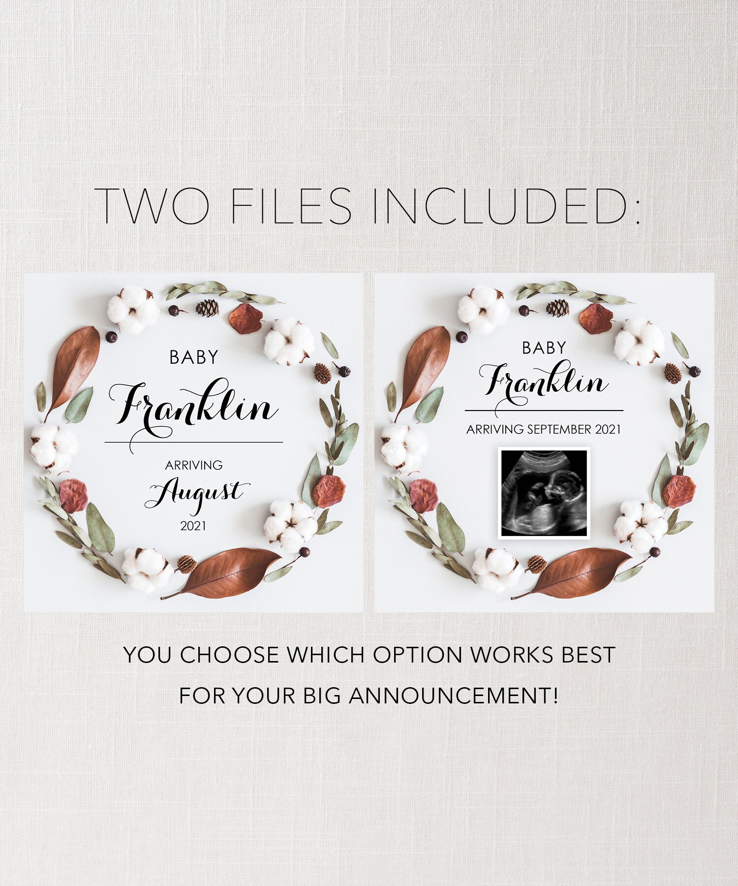 Editable Fall Baby Announcements Social Media Pregnancy | Etsy