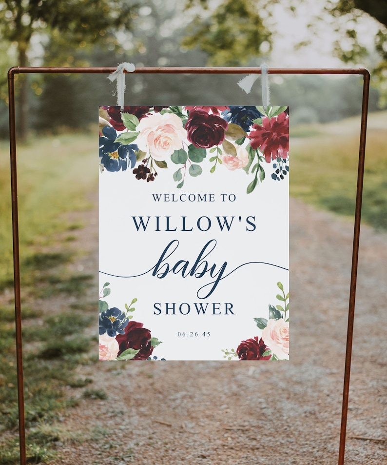 Editable Baby Shower Sign Template Baby Etsy