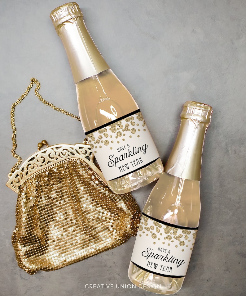 New Year's Eve Mini Champagne Bottle Labels Have A - Etsy