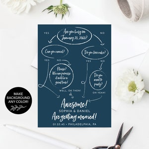 Flow Chart Save the Date Template, Printable Save The Dates, Funny Save The Date, Unique Save The Date, Wedding Ideas, Editable Template image 5