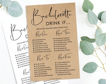 Drink If Game - Funny Bachelorette - Bachelorette Party Games - Printable Game - Drinking Game - Instant Download - Minimal Script