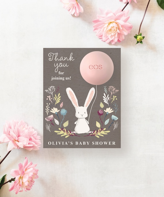 EOS Lip Balm Baby Shower Favors, A Little Bunny, Woodland, Printable