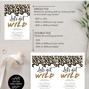 Let's Get Wild Birthday Party Invitation Template Party - Etsy