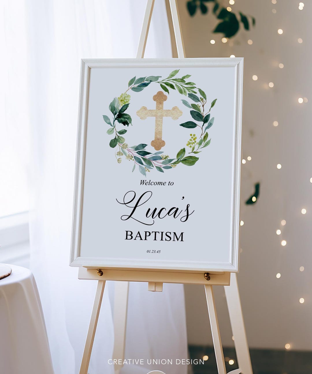 Baptism Welcome Sign Template, Custom Baptism Sign, Greek Orthodox Sign ...