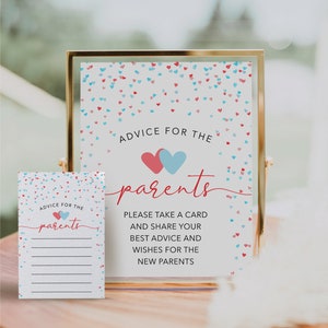 Carte de conseils pour révéler le sexe, petite chérie, conseils pour les futurs parents, voeux de parents, jeux baby shower, téléchargement immédiat, imprimable