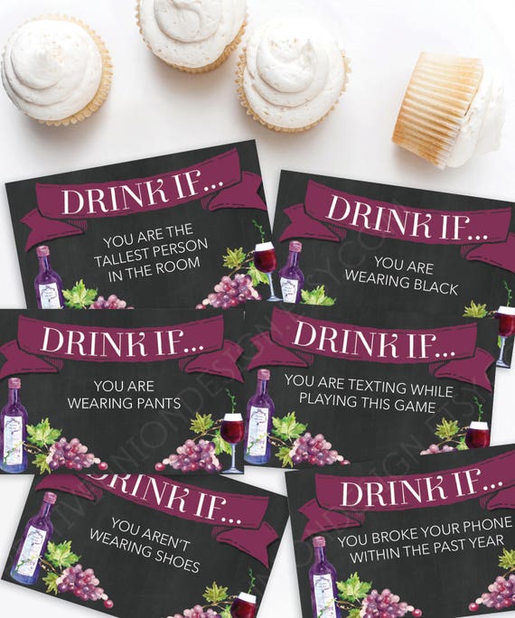 Wine Party Game Drink If Game 21st Birthday 30th Birthday for Her