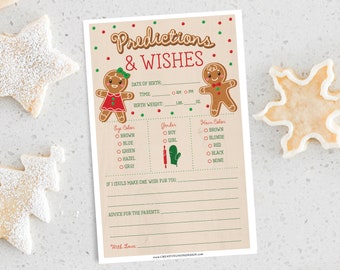 Baby Predictions - What's Baking - Gender Reveal - Gingerbread - Wishes for Baby - Baby Shower Game - Predictions for Baby - Printable Game