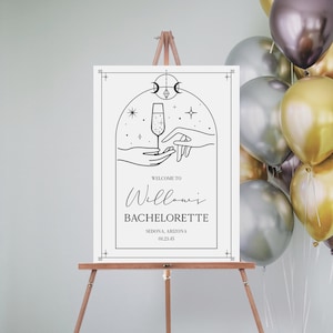 Mystical Tarot Card Editable Bachelorette Party Welcome Sign Template, Bachelorette Welcome, Bachelorette Decorations, Download, Manifest