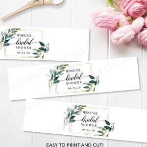 Bridal Shower Water Bottle Labels Water Bottle Label Template Editable ...