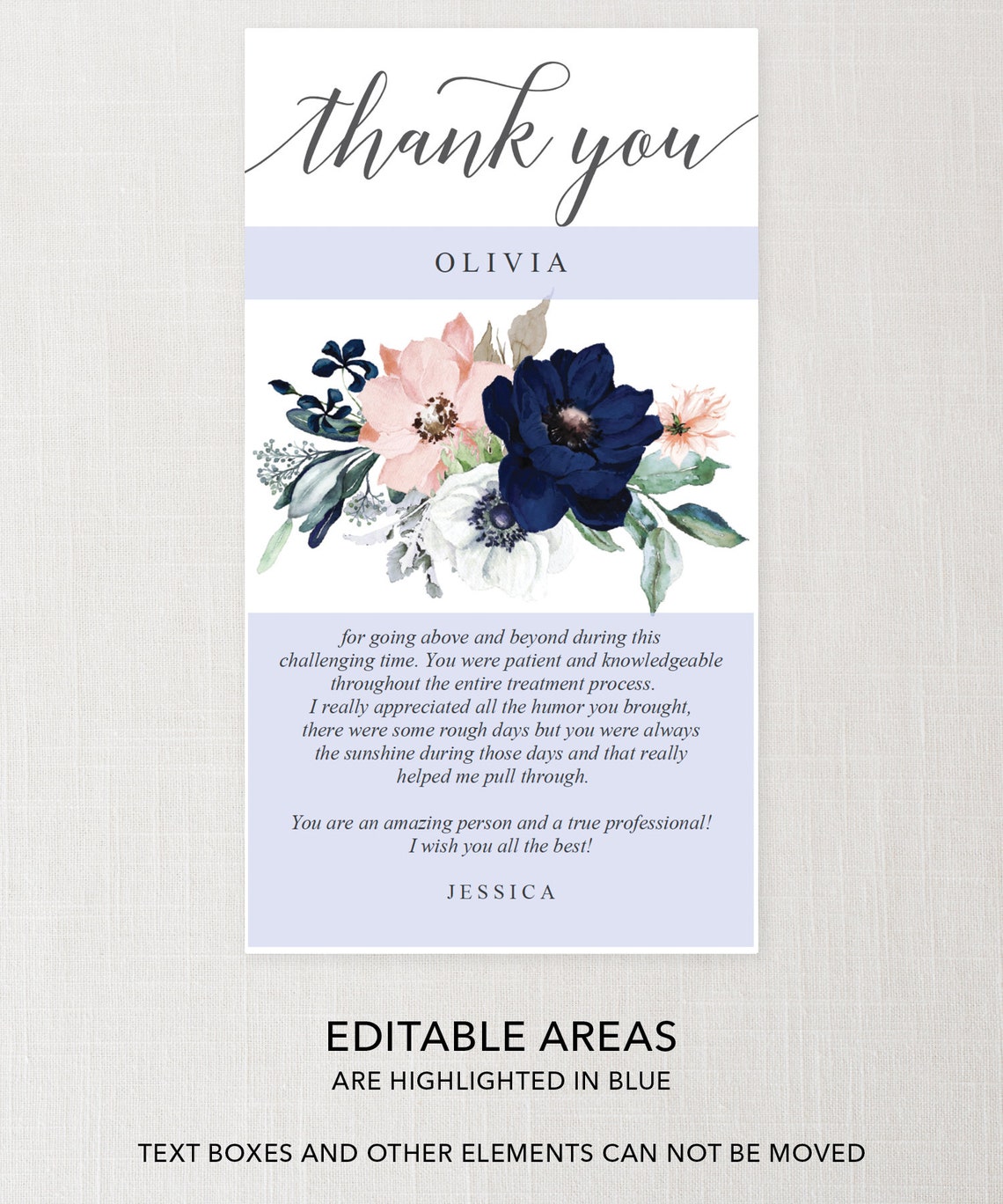 Virtual Thank You Card Digital Thank You Cards Last Minute Etsy