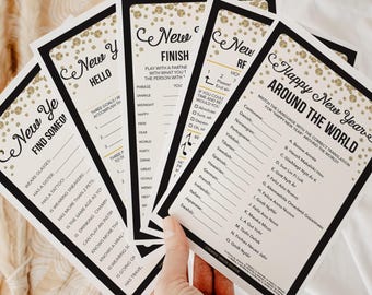 Silvesterspiele-Paket zum Ausdrucken: Bingo und mehr (Sofort-Download als PDF)