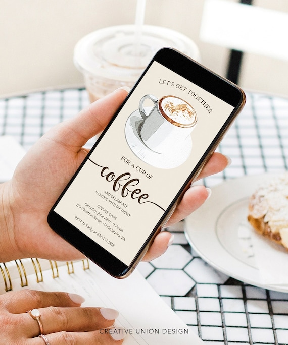 Coffee Invitation Coffee Get Together Invite Coffee Meet up Etsy