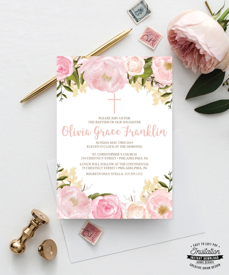First Holy Communion Or Baptism Invitations Communion Etsy