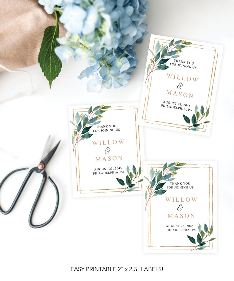 Mini Wine Bottle Labels Wedding Favors Printable Labels - Etsy